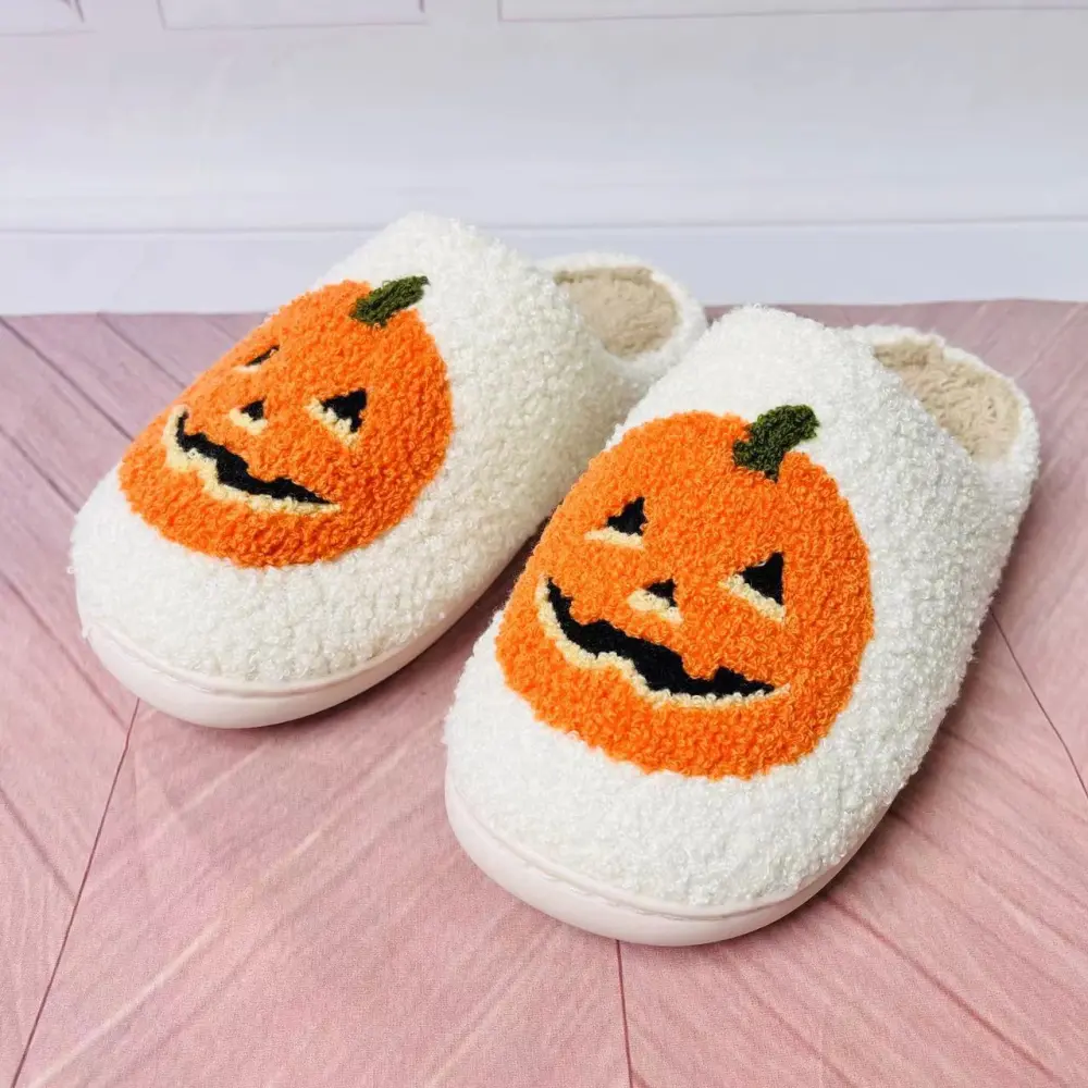 Cartoon Pumpkin Cotton Slippers Men And Women