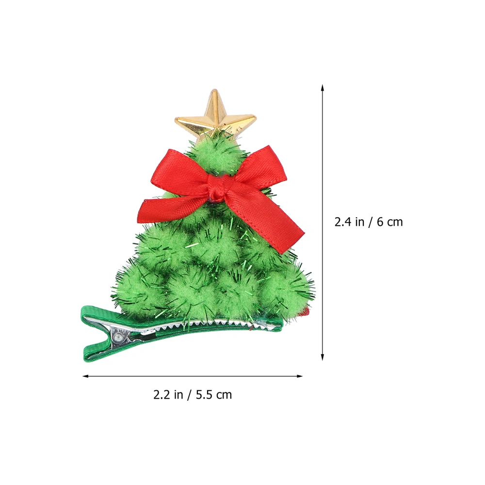 1 Pair Christmas Tree Hairpins Decorative Hair Clips Prop Xmas Layout Decors