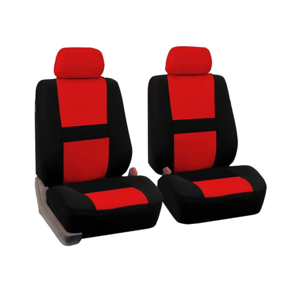 2 Pcs Full Set Universal Fit Auto Car Seat Covers Light Breathable Interior Split Bench Covers (Beige)