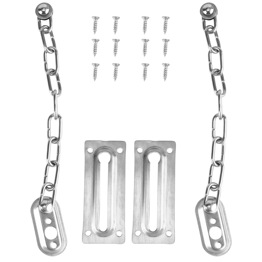 2 Pcs Door Chain Lock Stainless Steel Security Chain Guard Heavy Duty Door Latch