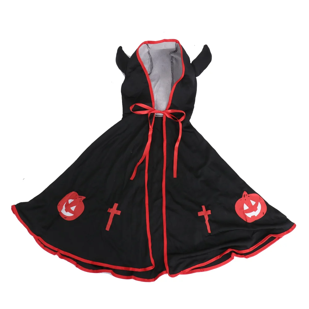 Halloween Cape Kids Cloak Cross Pattern Halloween Clothess Party Performance Dress-up Costume Cosplay Accessory