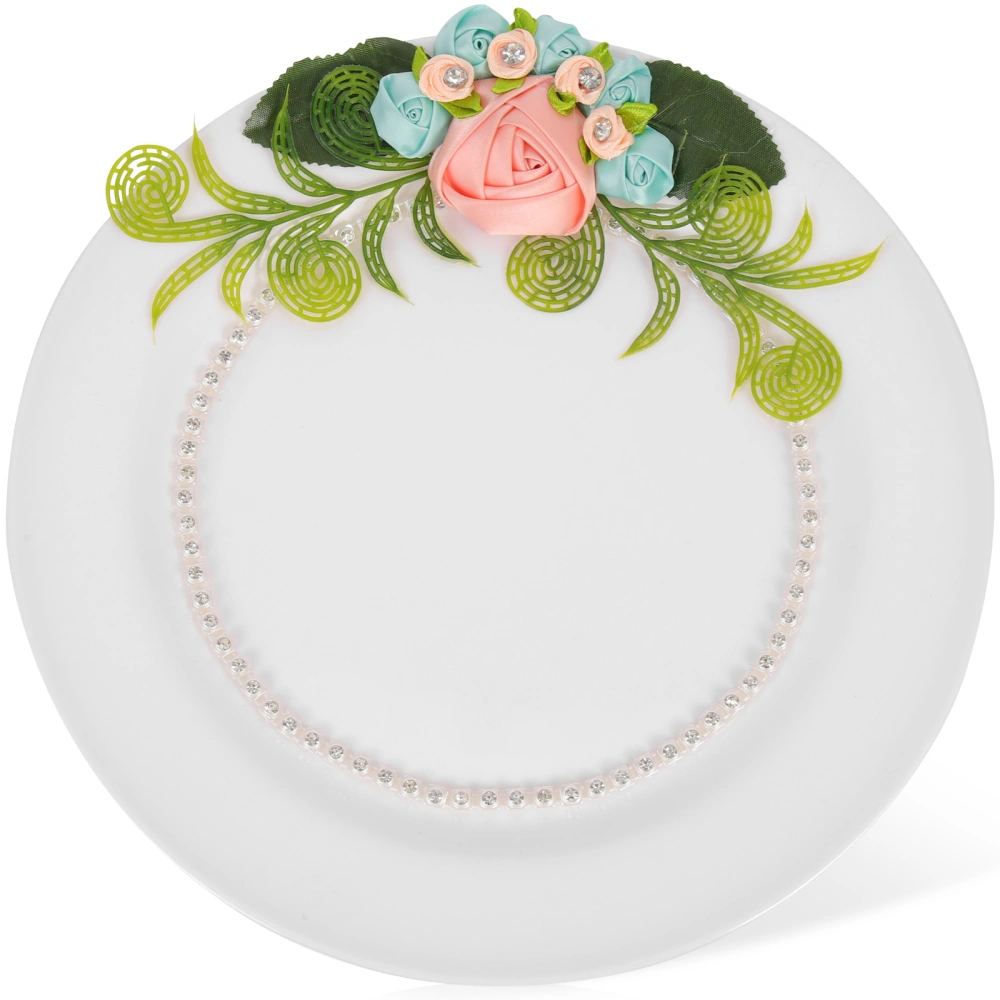 Breakfast Food Tray Meal Tray Wedding Round Meal Plate Artificial Flower Design Plate