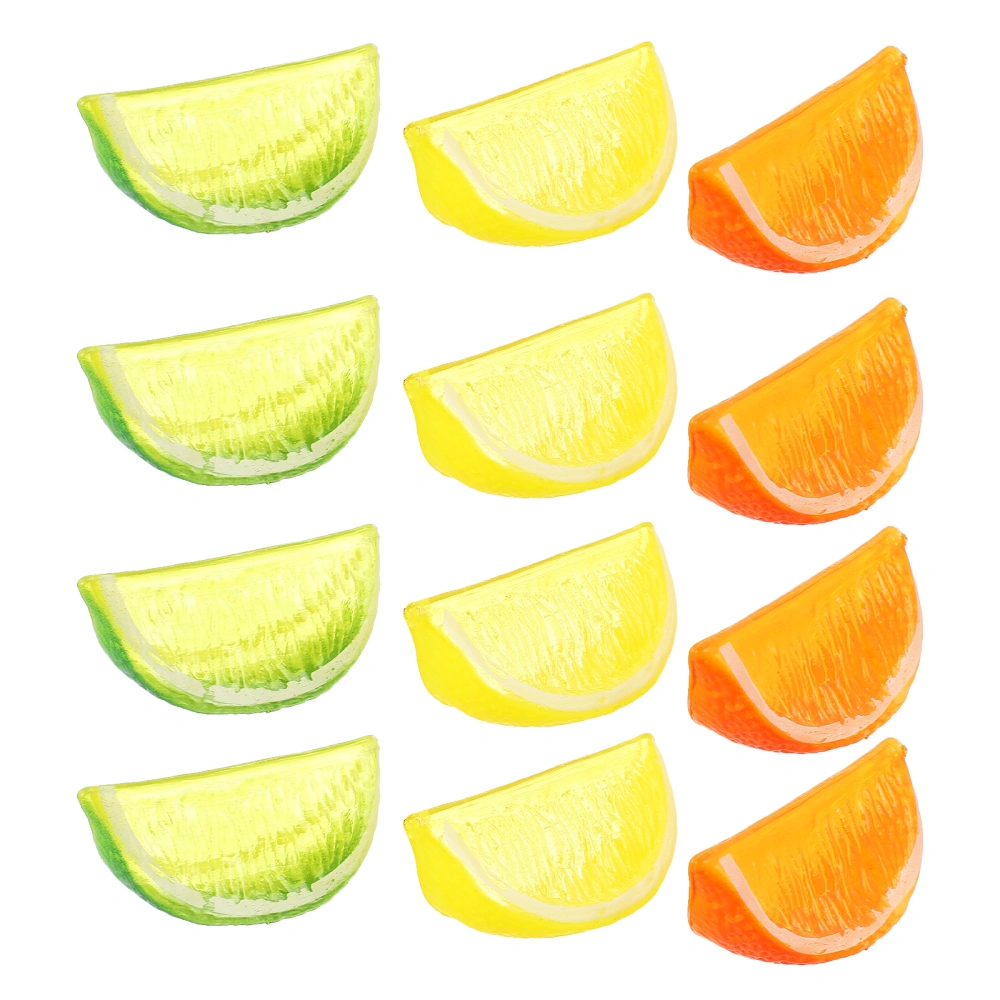 12Pcs Artificial Lemon Blocks Fake Lemon Blocks Realistic Fruit Ornament