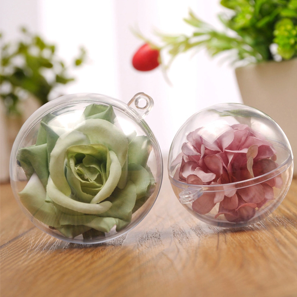 10pcs Fillable Christmas Balls Clear Plastic Balls Ornaments DIY Crafts Hanging Christmas Spheres Clear Balls