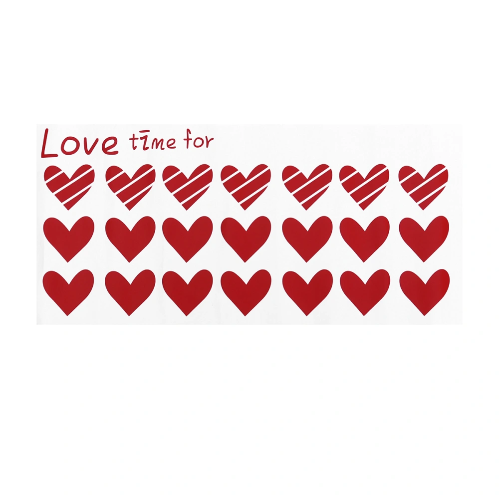 Love Heart Window Sticker Adhesive Glass Decals Background Sticker for Valentine's Day (Red, Small)