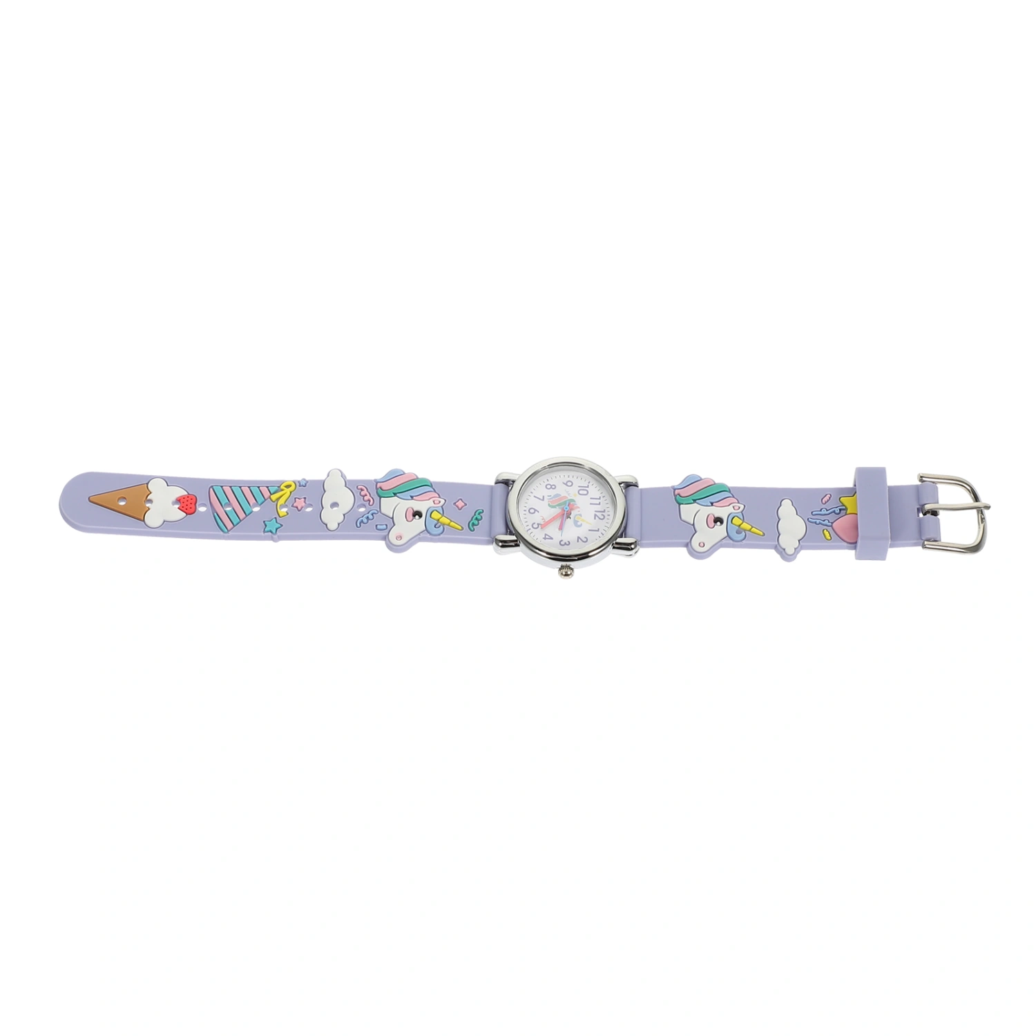 Adorable Unicorn Pattern Watch Colorful Plastic Strap Watch Boy Girl Wrist Watch