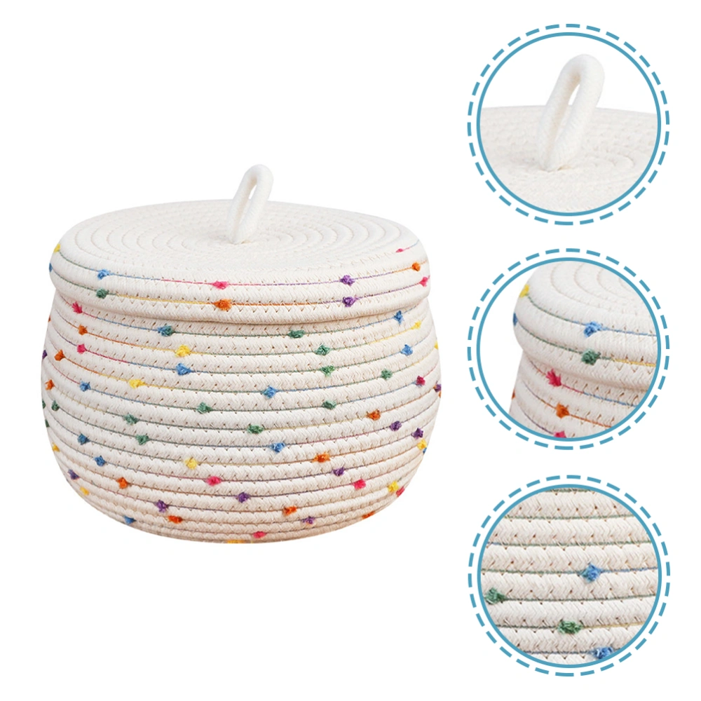 Woven Storage Basket Sundry Cosmetic Storage Holder Cotton Woven Container