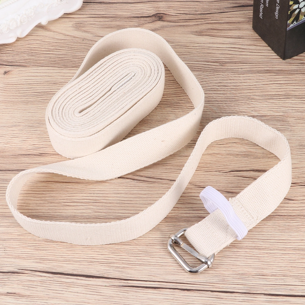 1PC Yoga Stretch Belt Multifunctional Fitness Elastic Band Practical Yoga Strap for Women Men (White, 2.8 Meter)