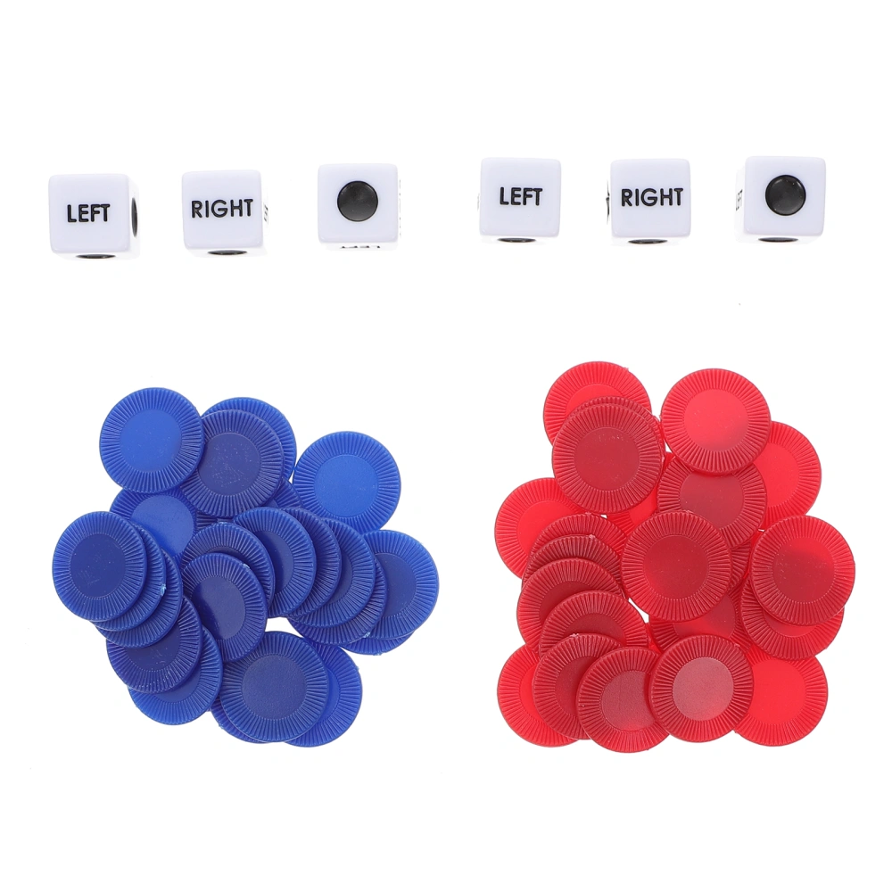 2 Sets Funny Dice Game Toy Left Dice Toy with Chips for Party