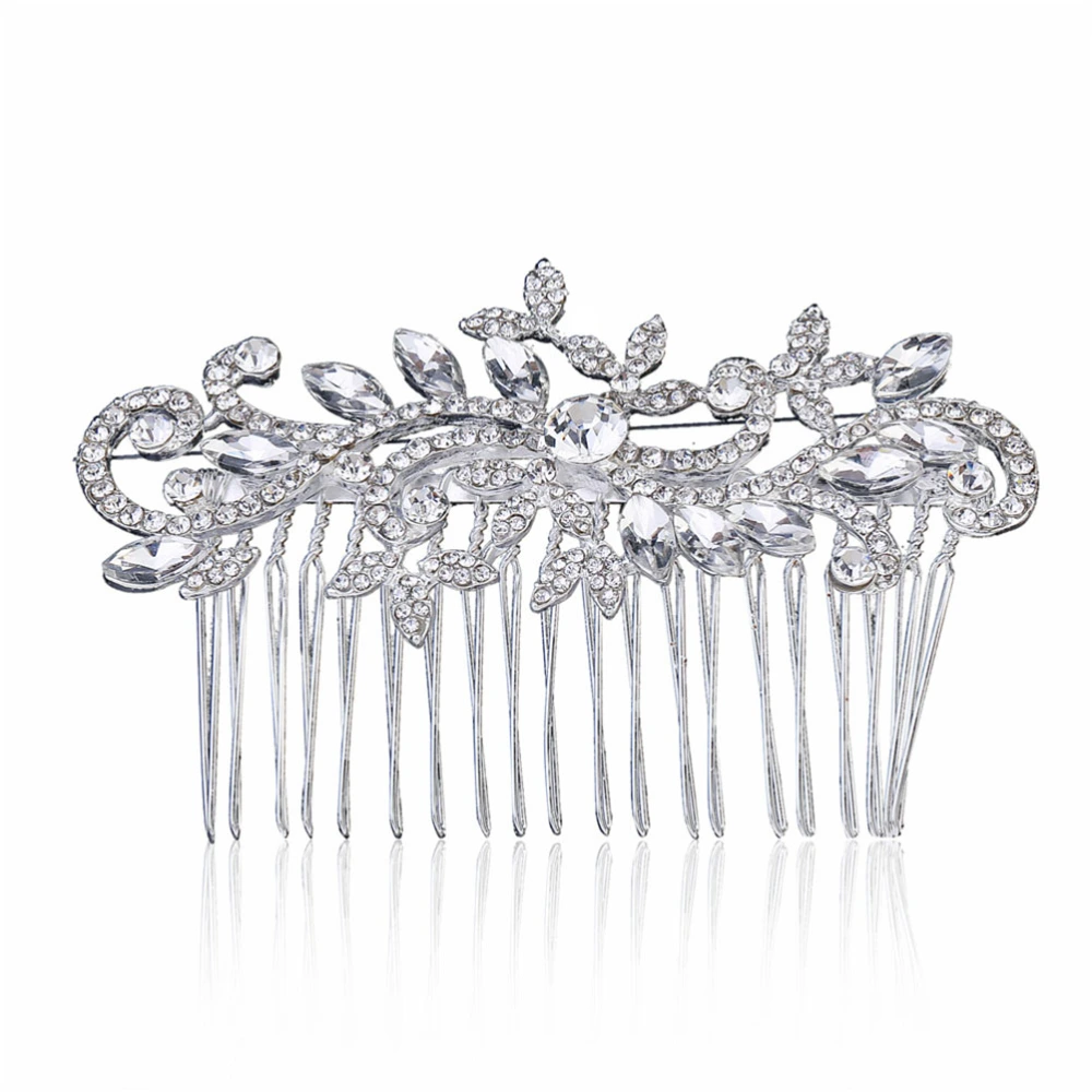 Bridal Wedding Flower Diamante Crystal Rhinestone Women Hair Comb Headpiece