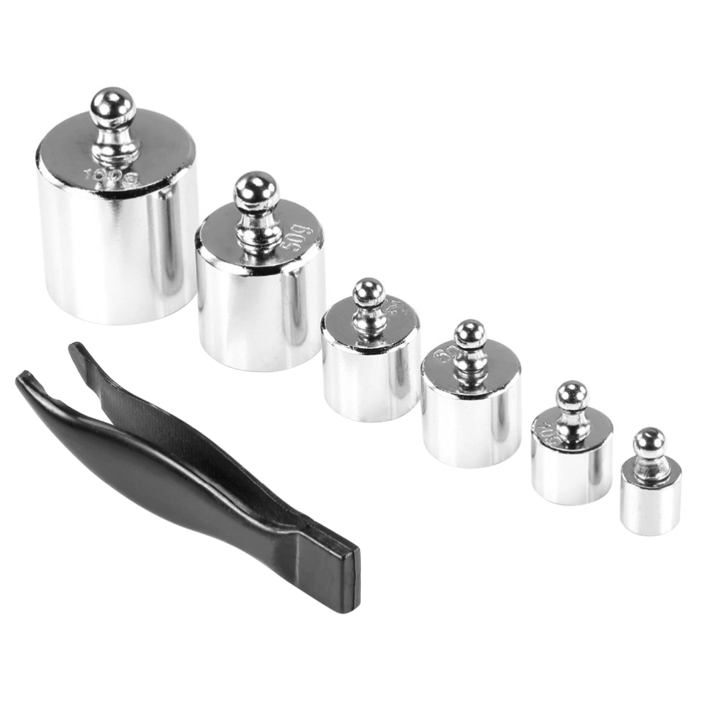 6pcs Precision Steel Scale Weight Kit Class Calibration Weights(5g 10g 2x20g 50g 100g)