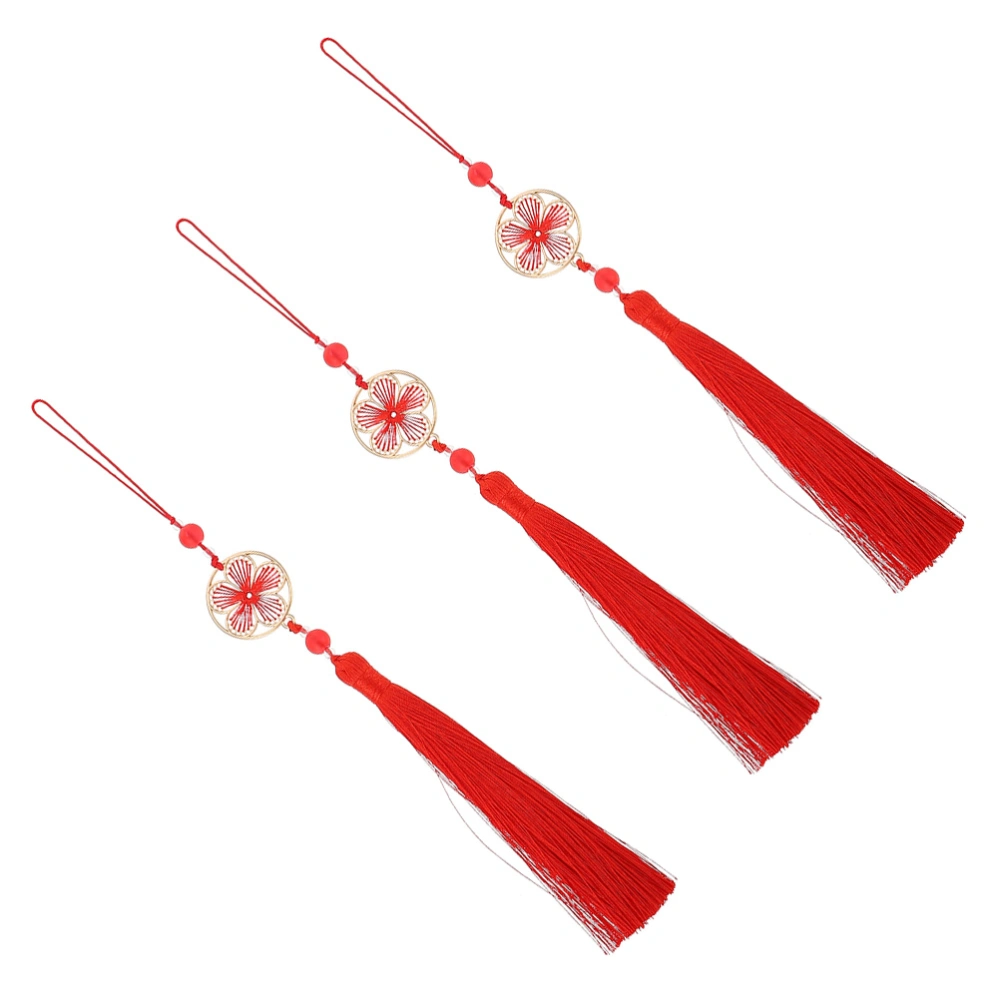 3pcs Bookmark Tassels Pendants Exquisite Flower Tassels Decor DIY Hanging Tassels