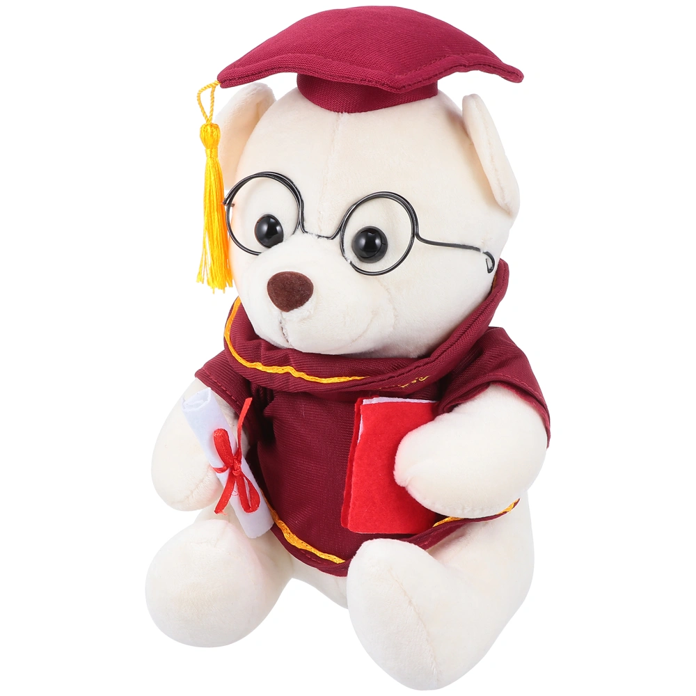 Adorable Stuffed Bear Plush Toy Graduation Hat Shape Bear Doll Graduation Gift