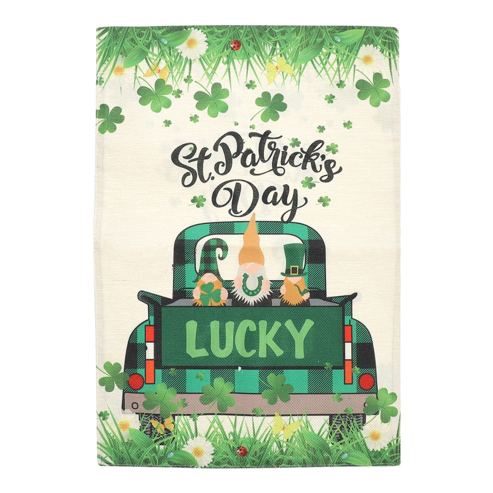 1pc Shamrocks Garden Flag St. Patrick's Day Decorative Garden Hanging Banner