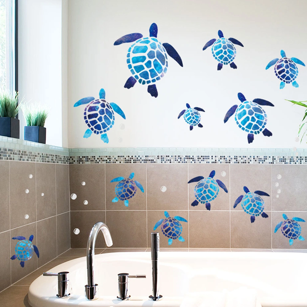 8 Sheets of 24pcs Turtle Stickers Turtles Wall Sticker Lovely Decoration Decals