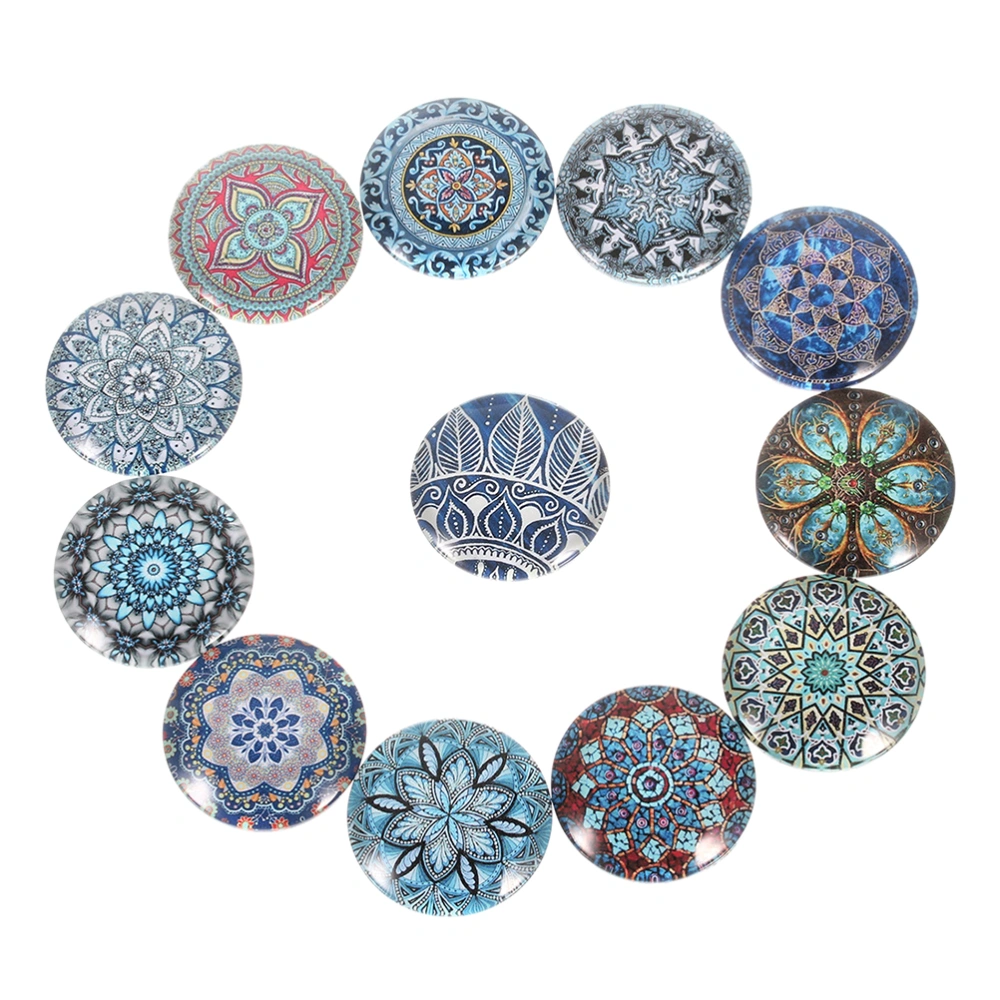 20PCS DTY Jewelry Accessories Round Glass Stickers National Style Glass Patch Glass Stone (Mixed Color 25mm)