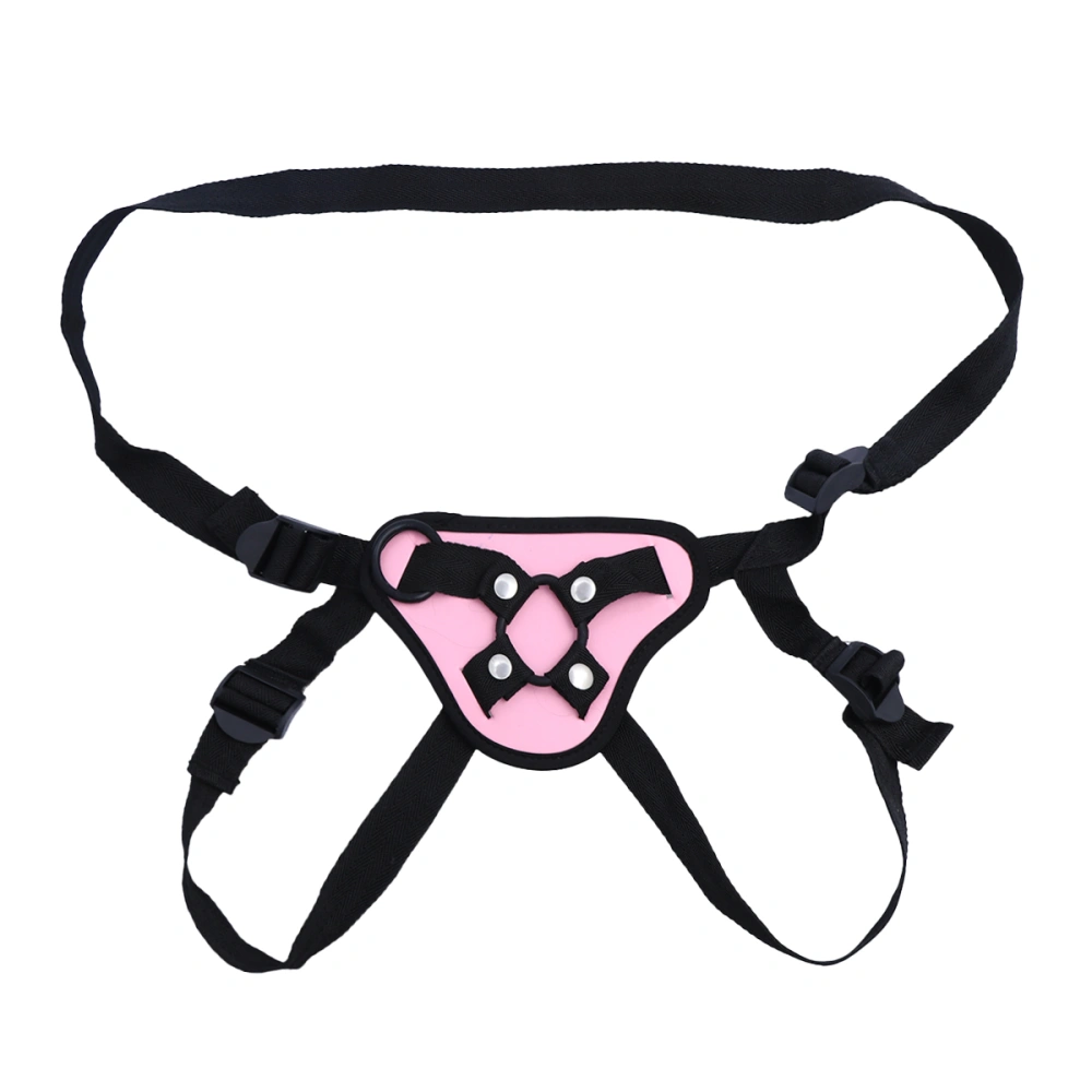 Adjustable Strap With Dildo Ultra Elastic Harness Wearable PU Leather Strap On Pants SM for Lesbian Couples (Pink)