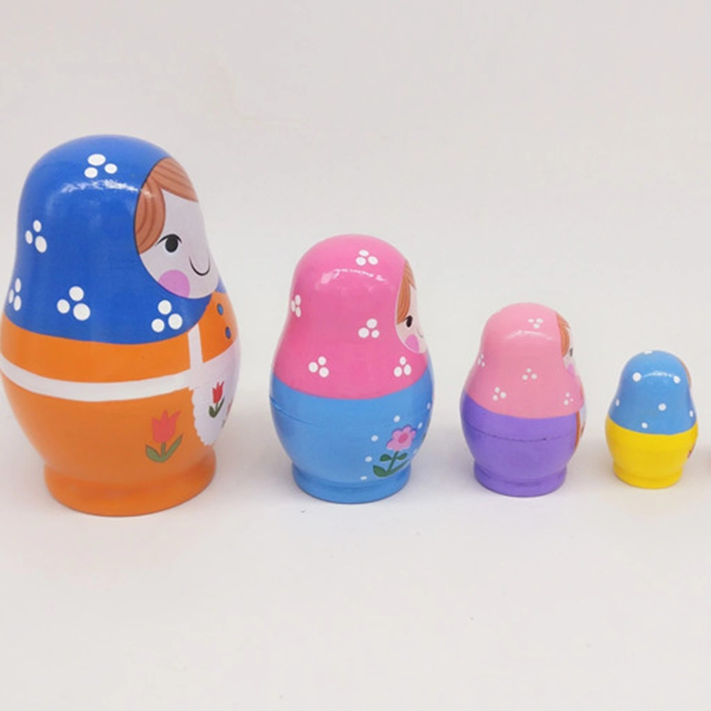 A Set of 5-Layer Little Flower Little Belly Girl Dolls Toys Home Decoration for Little Children Craft Gift Valentine's Day Gift Home Decoration