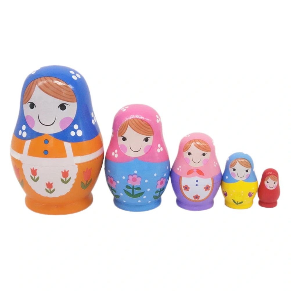 A Set of 5-Layer Little Flower Little Belly Girl Dolls Toys Home Decoration for Little Children Craft Gift Valentine's Day Gift Home Decoration