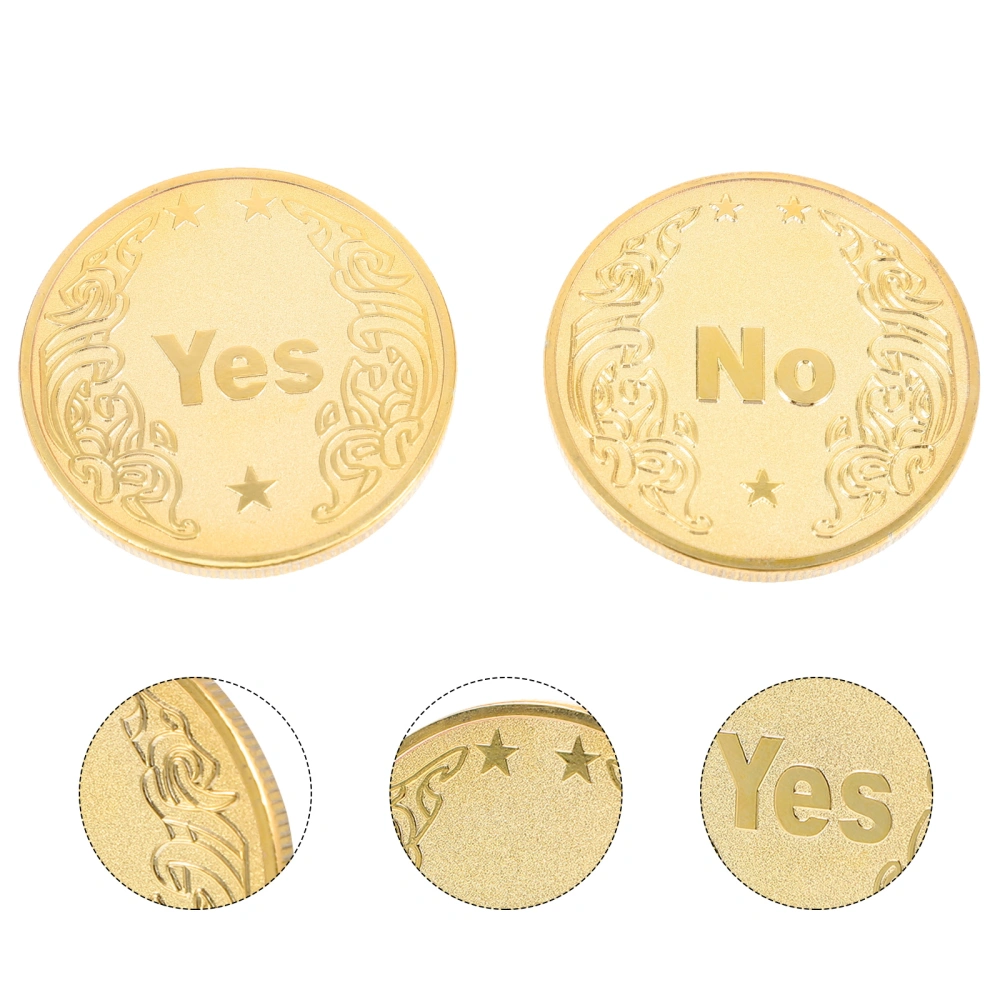 1 Bag of 2pcs Yes or No Flipping Coins Stainless Steel Chic Commemorative Coins