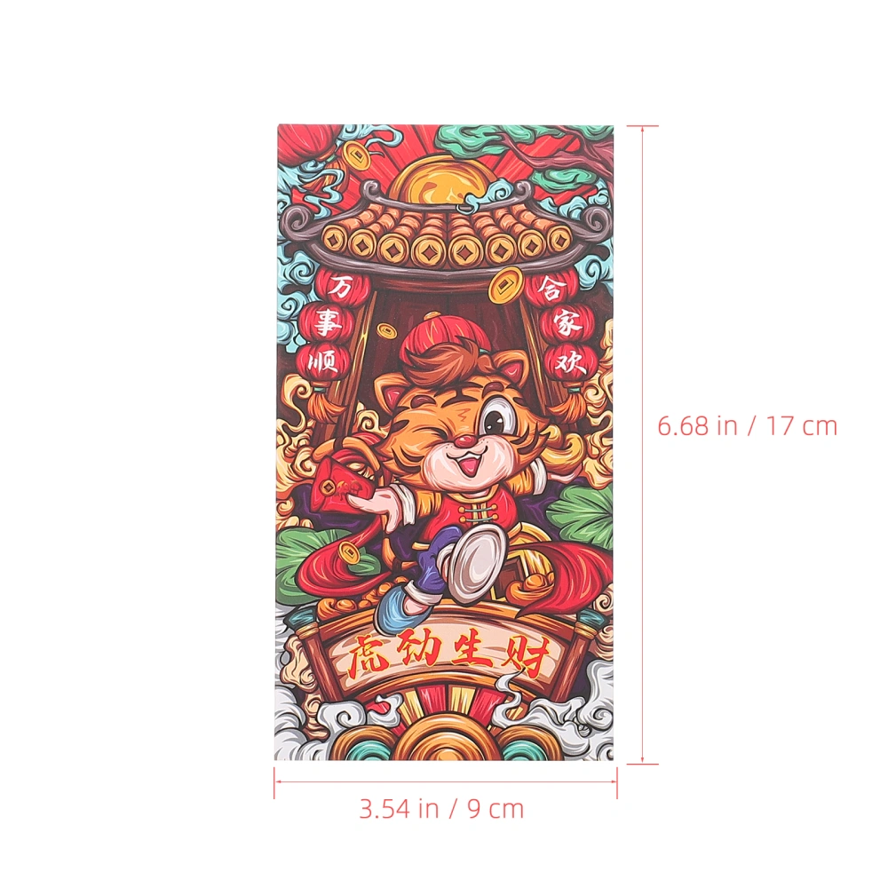 18PCS Zodiac Tiger New Year Red Packets Creative Cartoon Spring Festival Money Packets