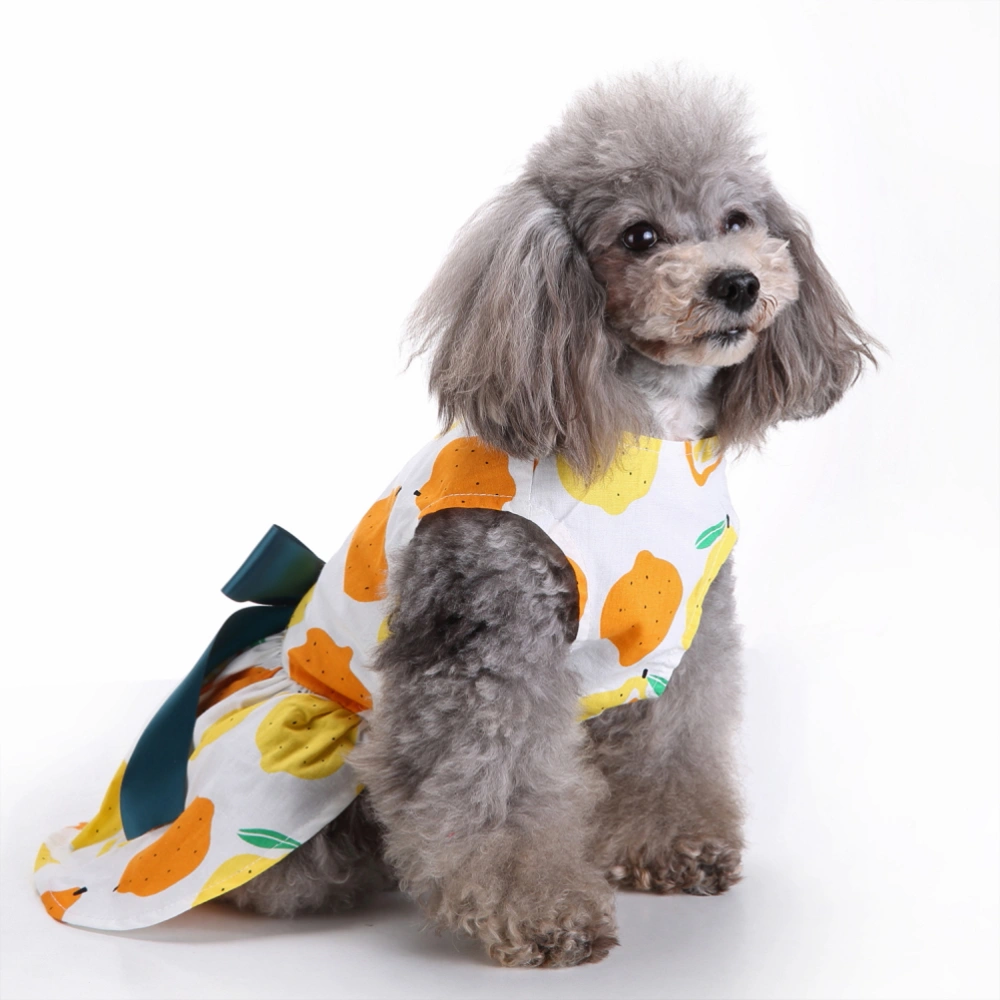 1PC Delicate Summer Pet Dog Dress Lovely Pet Clothes Elegant Bowknot Sleeveless Puppy Skirt (Size M, Yellow)