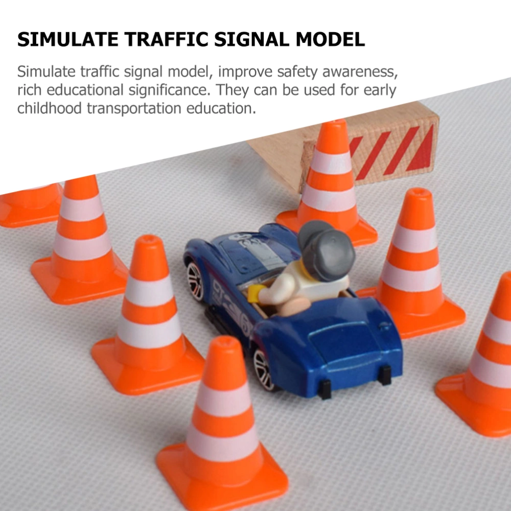 50Pcs Mini Traffic Cones Road Street Signs Toys Traffic Barricade Toys Construction Traffic Sign Toys