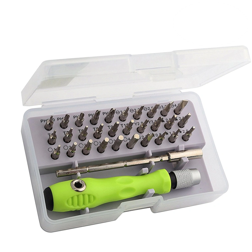 32 in 1 Bit Magnetic Screwdriver Bit Sets Repair Tool Vanadium Steel Assortment Set (Green)