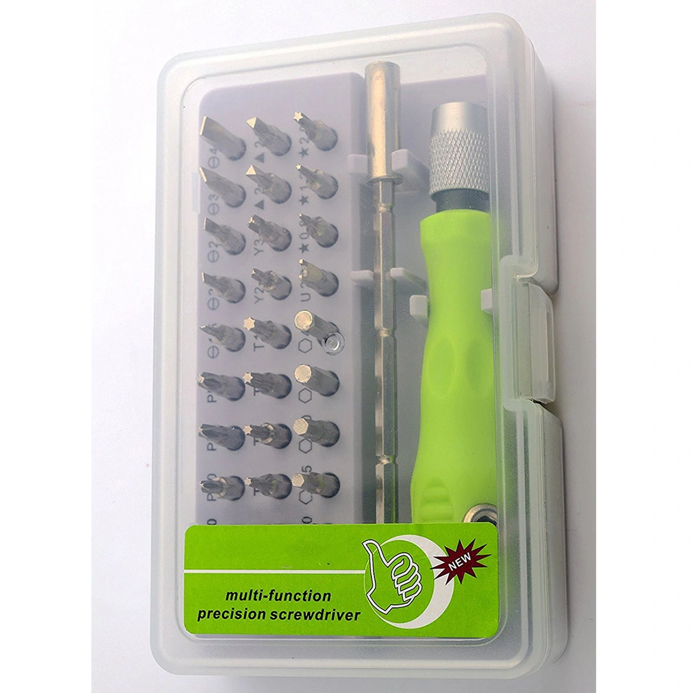 32 in 1 Bit Magnetic Screwdriver Bit Sets Repair Tool Vanadium Steel Assortment Set (Green)