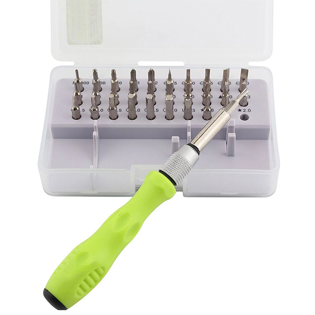 32 in 1 Bit Magnetic Screwdriver Bit Sets Repair Tool Vanadium Steel Assortment Set (Green)