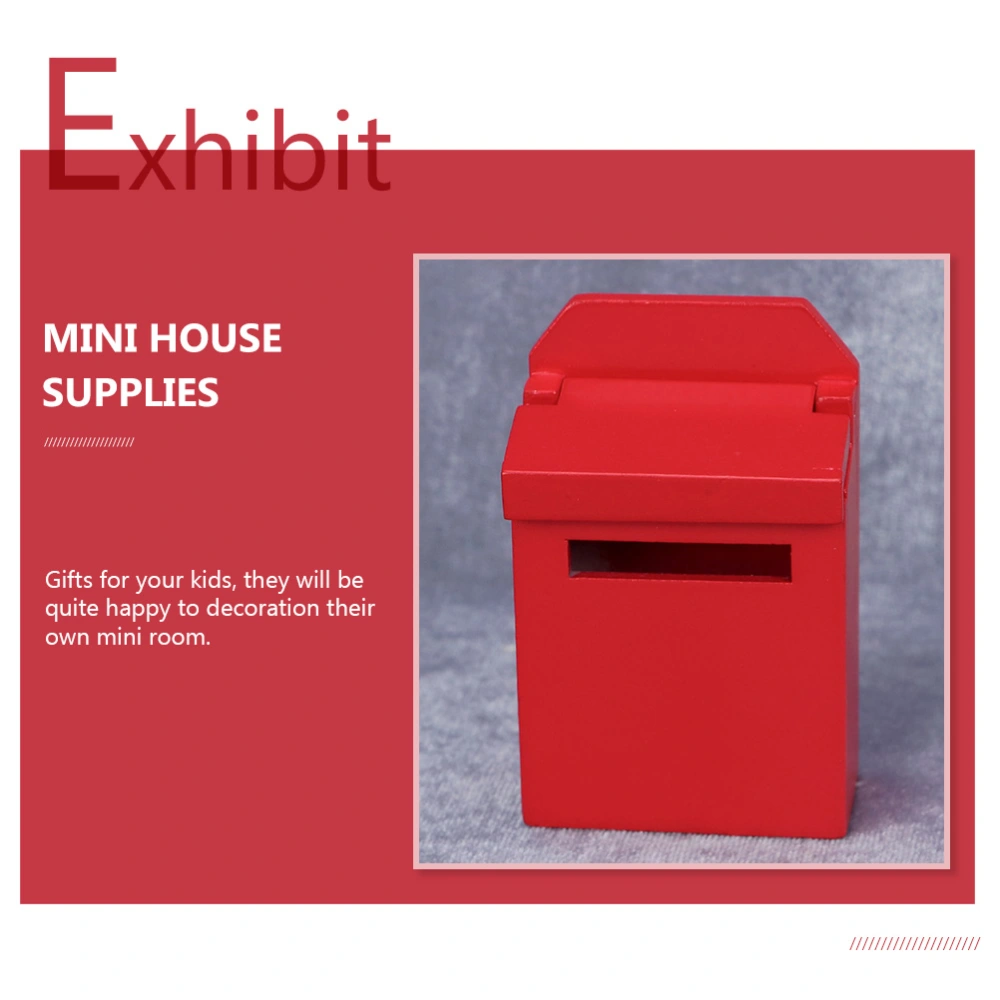 1pc Simulation Vintage Mailbox Miniature Toys Mini House Wooden Furniture