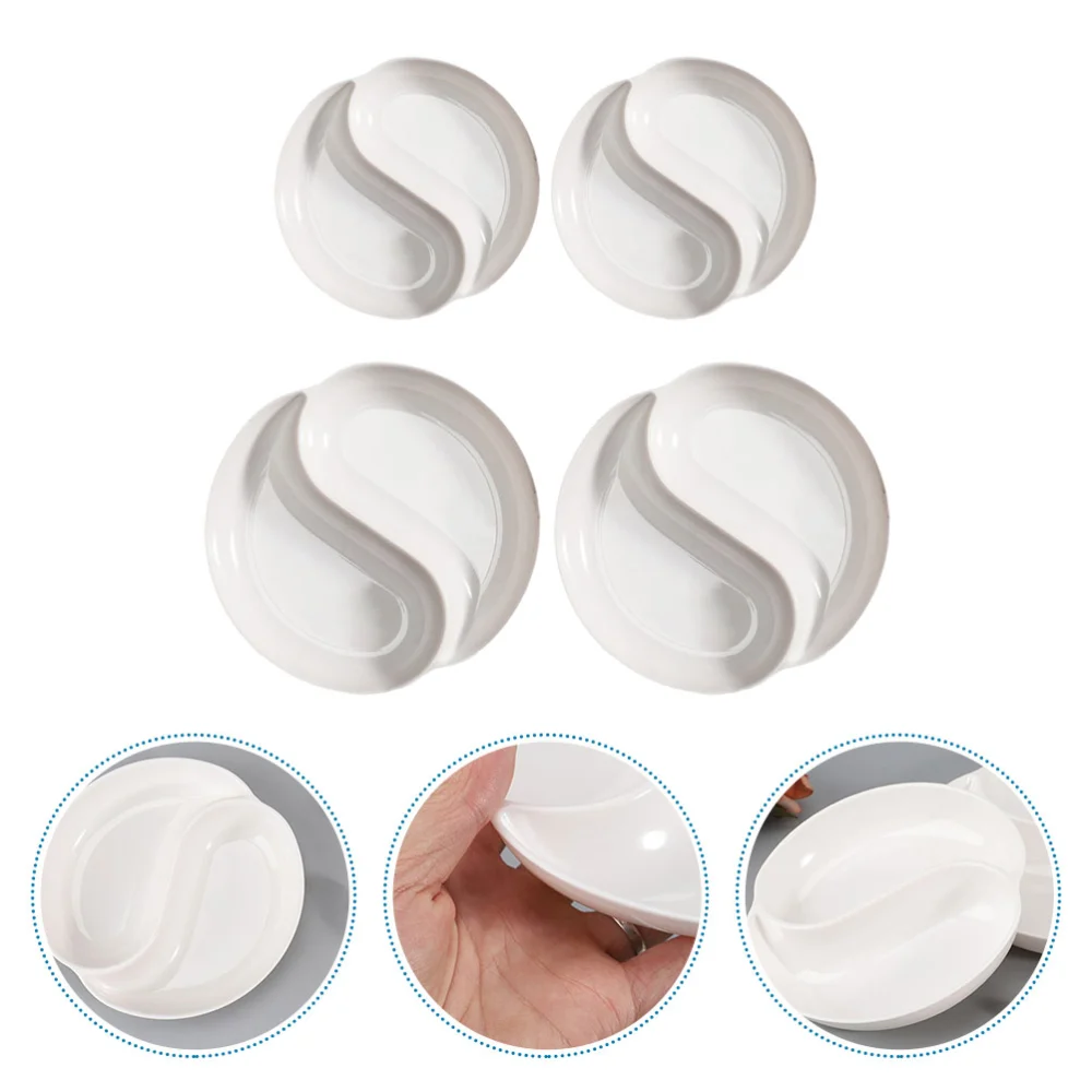 4Pcs Painting Palettes Tai Ji Watercolor Art Painting Trays Pigment Trays (White)