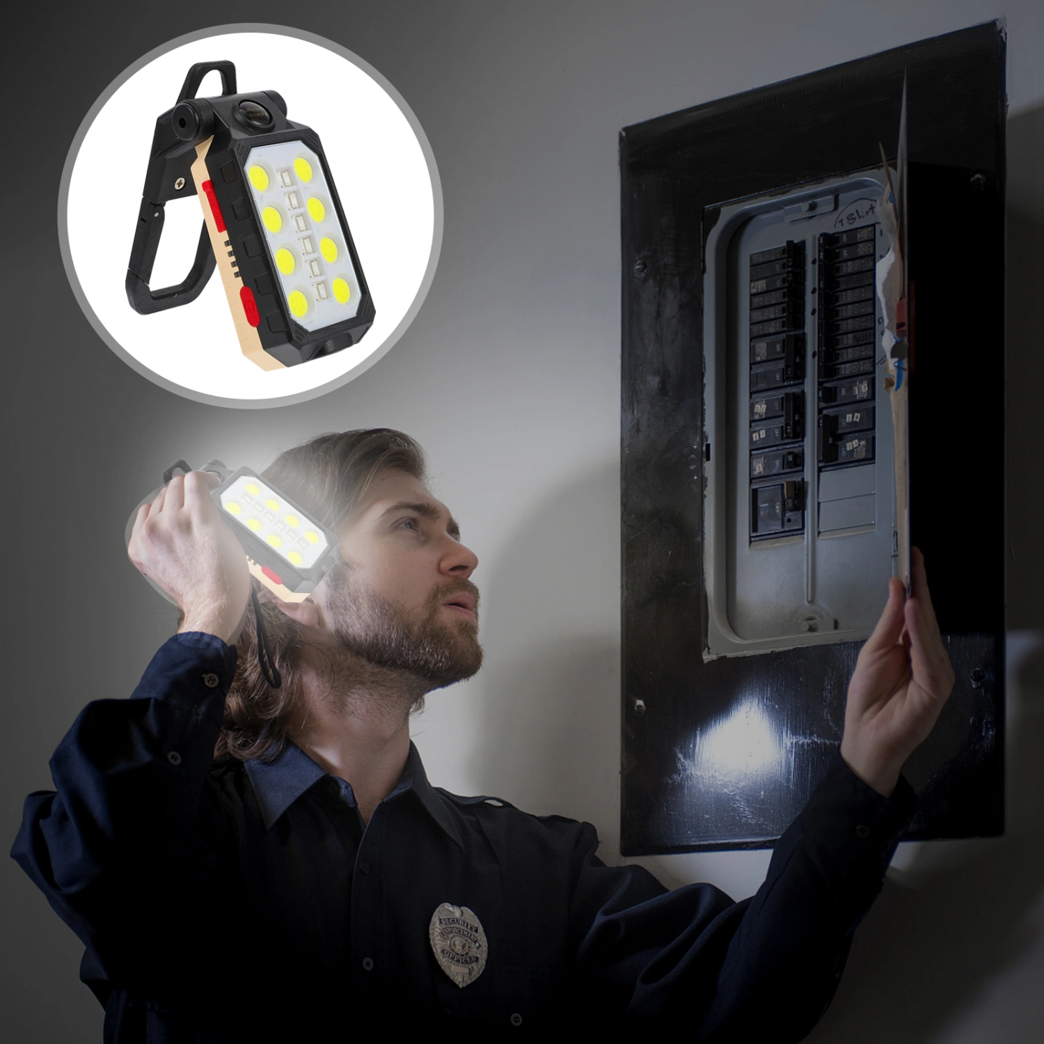 COB Rechargeable Work Lights LED Flashlight with Magnetic Base and Hanging Hook