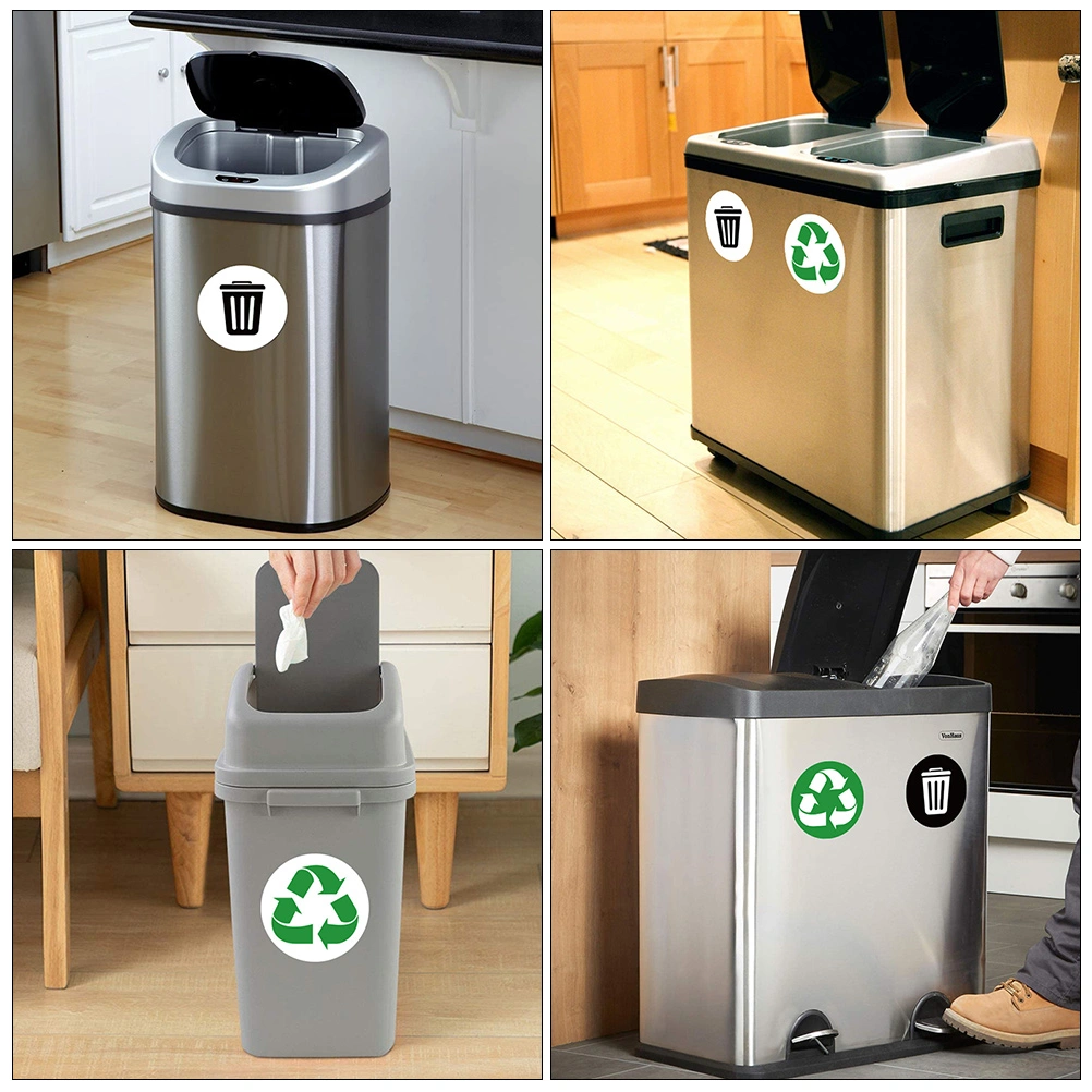 12pcs Self-adhesive Recycle Sticker Trash Can Sticker Recycling Sticker for Kitchen