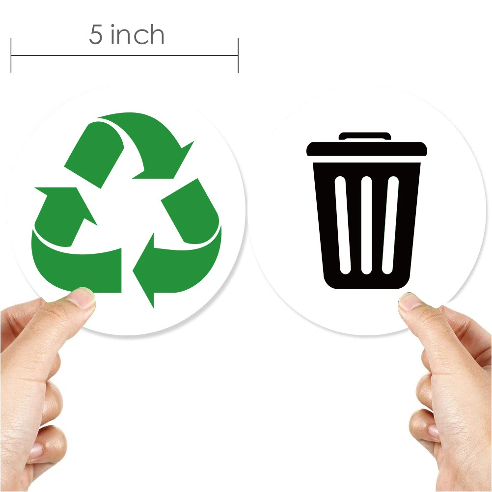 12pcs Self-adhesive Recycle Sticker Trash Can Sticker Recycling Sticker for Kitchen