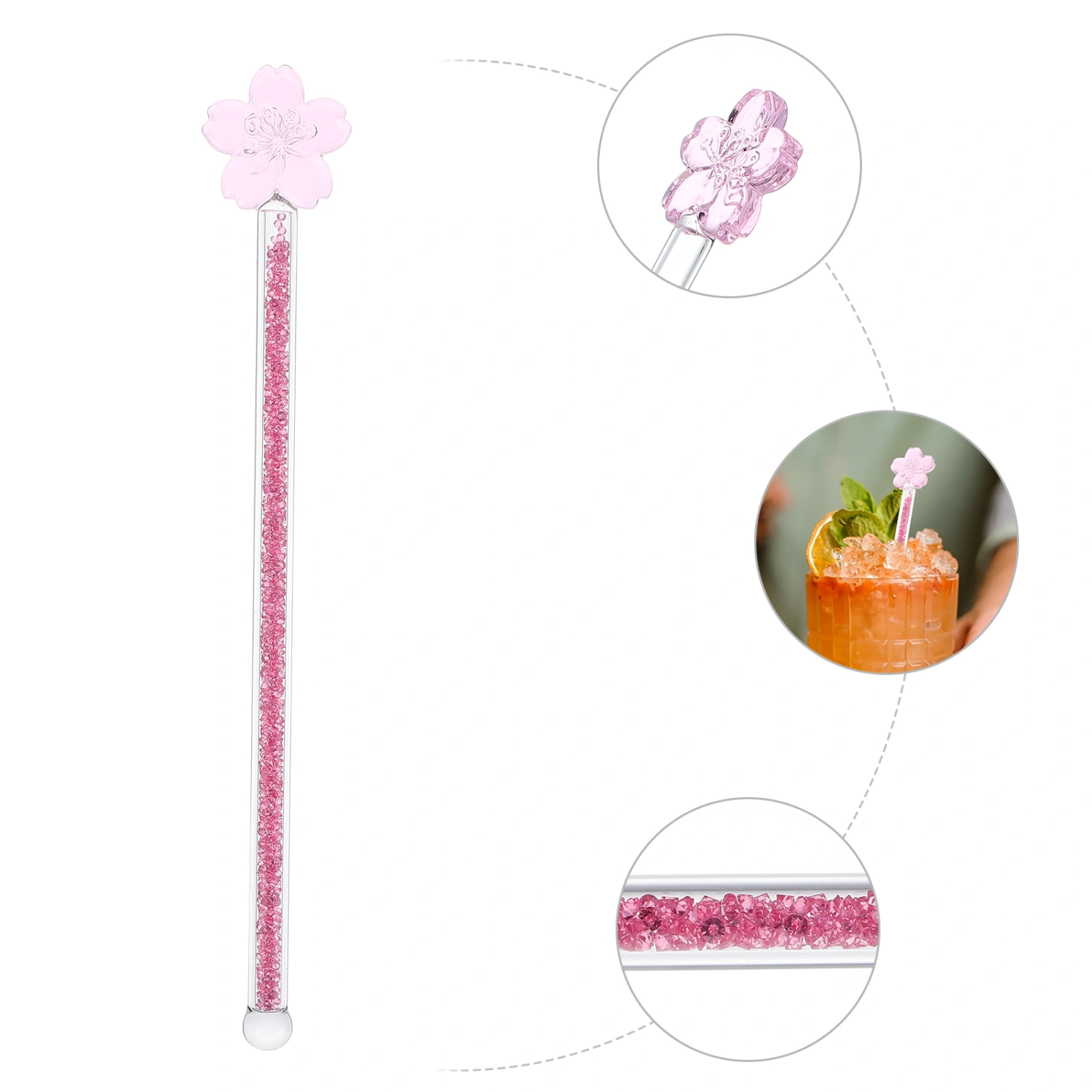 1pc Glass Milk Coffee Juice Drink Muddler Stirrer Swizzle Stick Stirring Rod