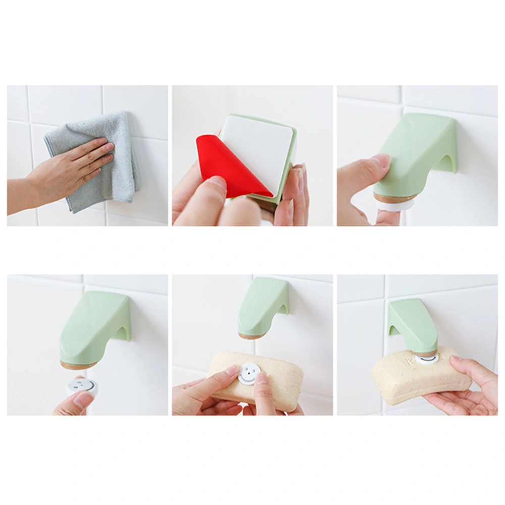 2pcs Wall Mounted Soap Holder Adhesion Magnet Hanging Soap Bar Rack for Kitchen Bathroom (Green)