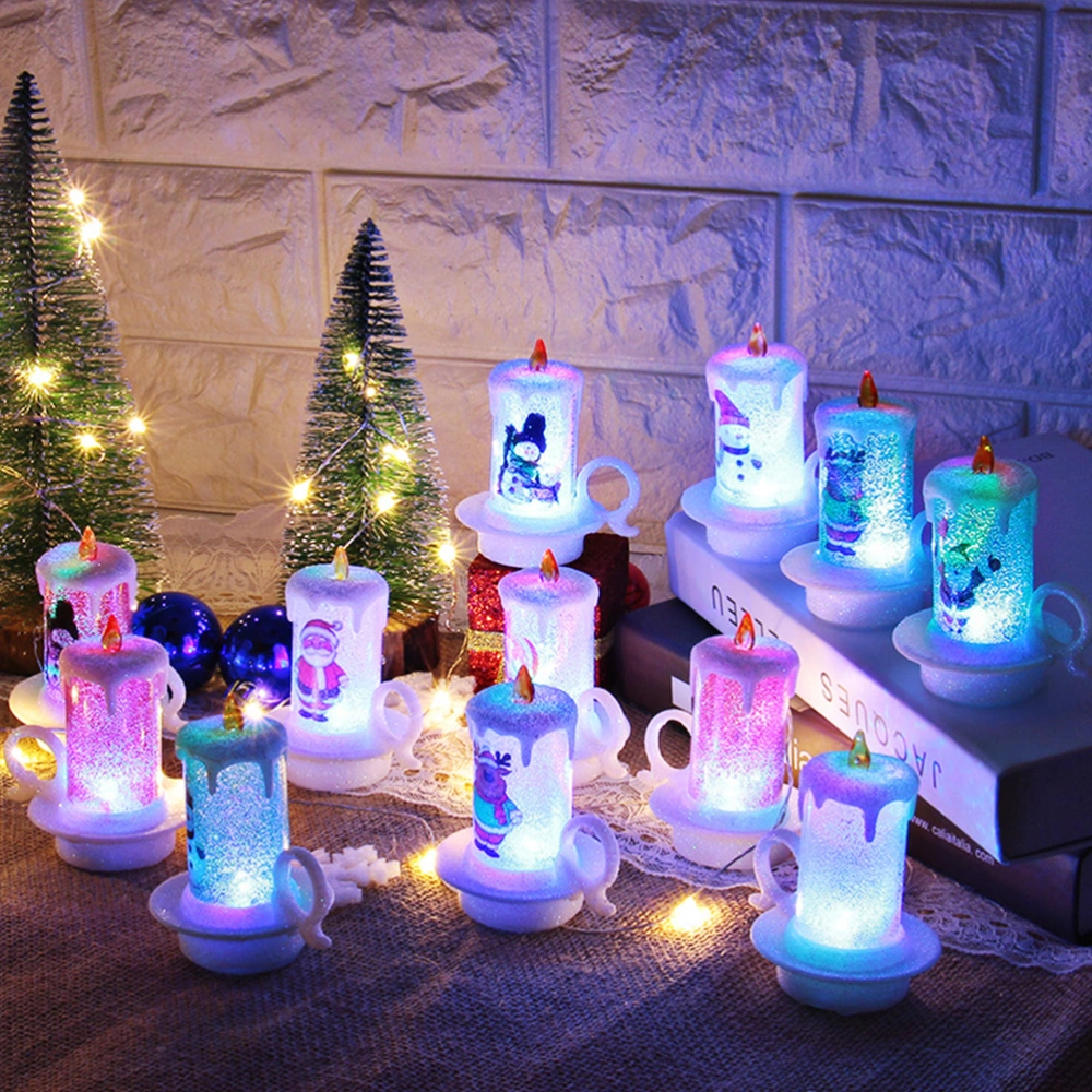 2PCS Christmas Decoration Electronic Candle Night Light LED Candle Lights Flameless Candles Tea Light Home Decoration