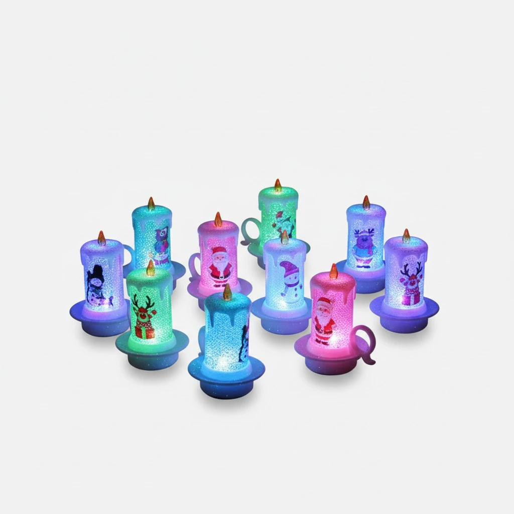 2PCS Christmas Decoration Electronic Candle Night Light LED Candle Lights Flameless Candles Tea Light Home Decoration