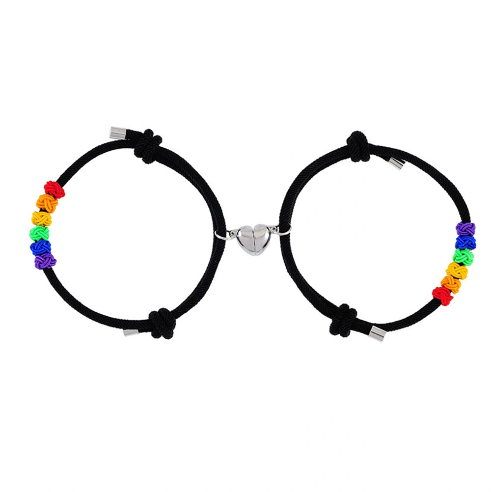 2pcs Magnetic Friend Couple Bracelets Adjustable Matching Bracelets for Couples