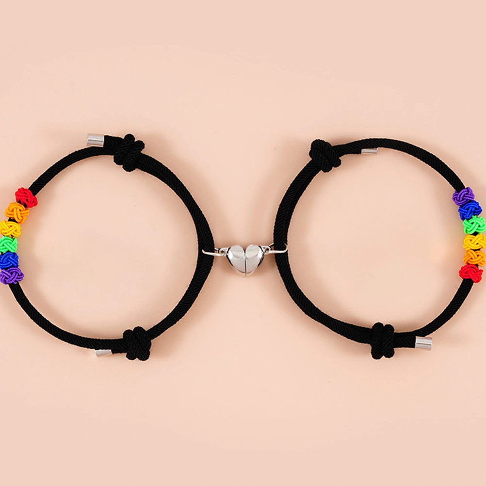2pcs Magnetic Friend Couple Bracelets Adjustable Matching Bracelets for Couples