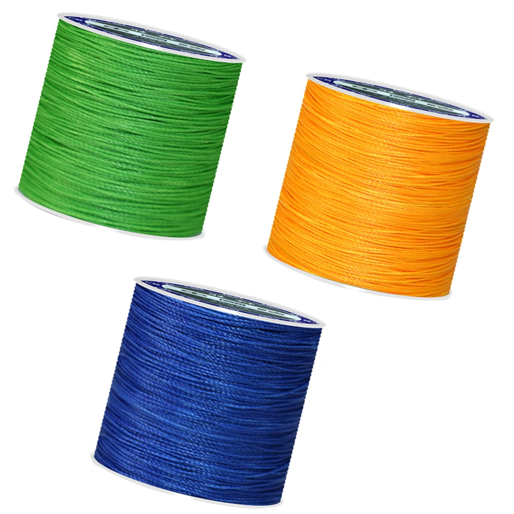 3pcs 0.6mm Leather Sewing Threads Polyester Round Waxed Thread Hand Stitching Thread for Craft DIY (About 70m, Fruit Green, Royal-blue, Yellow)