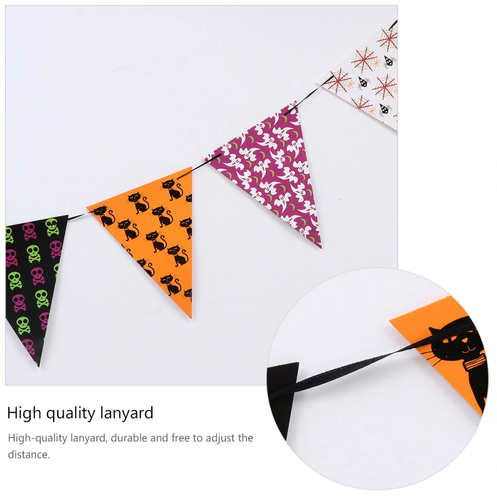 3Pcs Halloween Party Hanging Paper Banner Pumpkin Pendant Porch Sign Decoration