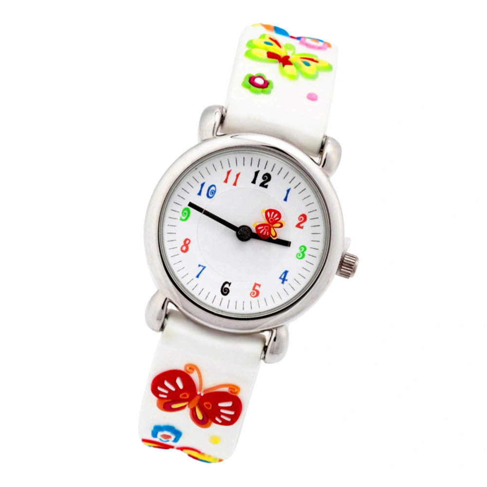 3D Waterproof Watch Pattern Wrist Watch Kids Cartoon Wristwatch Fashion Sports Watches White