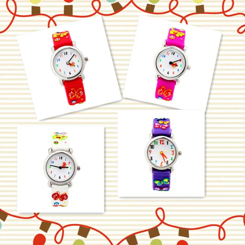 3D Waterproof Watch Pattern Wrist Watch Kids Cartoon Wristwatch Fashion Sports Watches White
