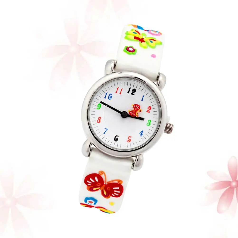 3D Waterproof Watch Pattern Wrist Watch Kids Cartoon Wristwatch Fashion Sports Watches White