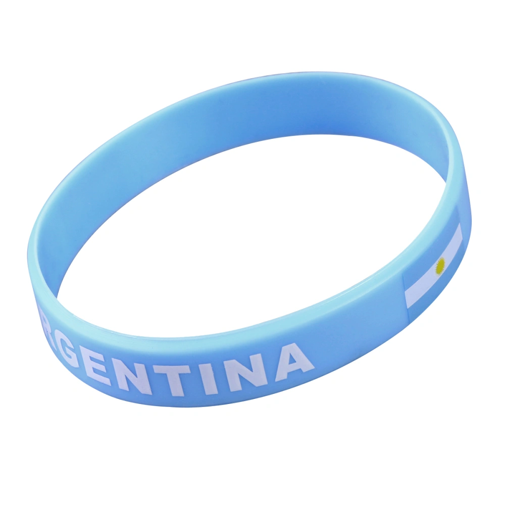 6 Pcs Country Silicone Wristband Fashion Sports Bracelet  (Argentina)