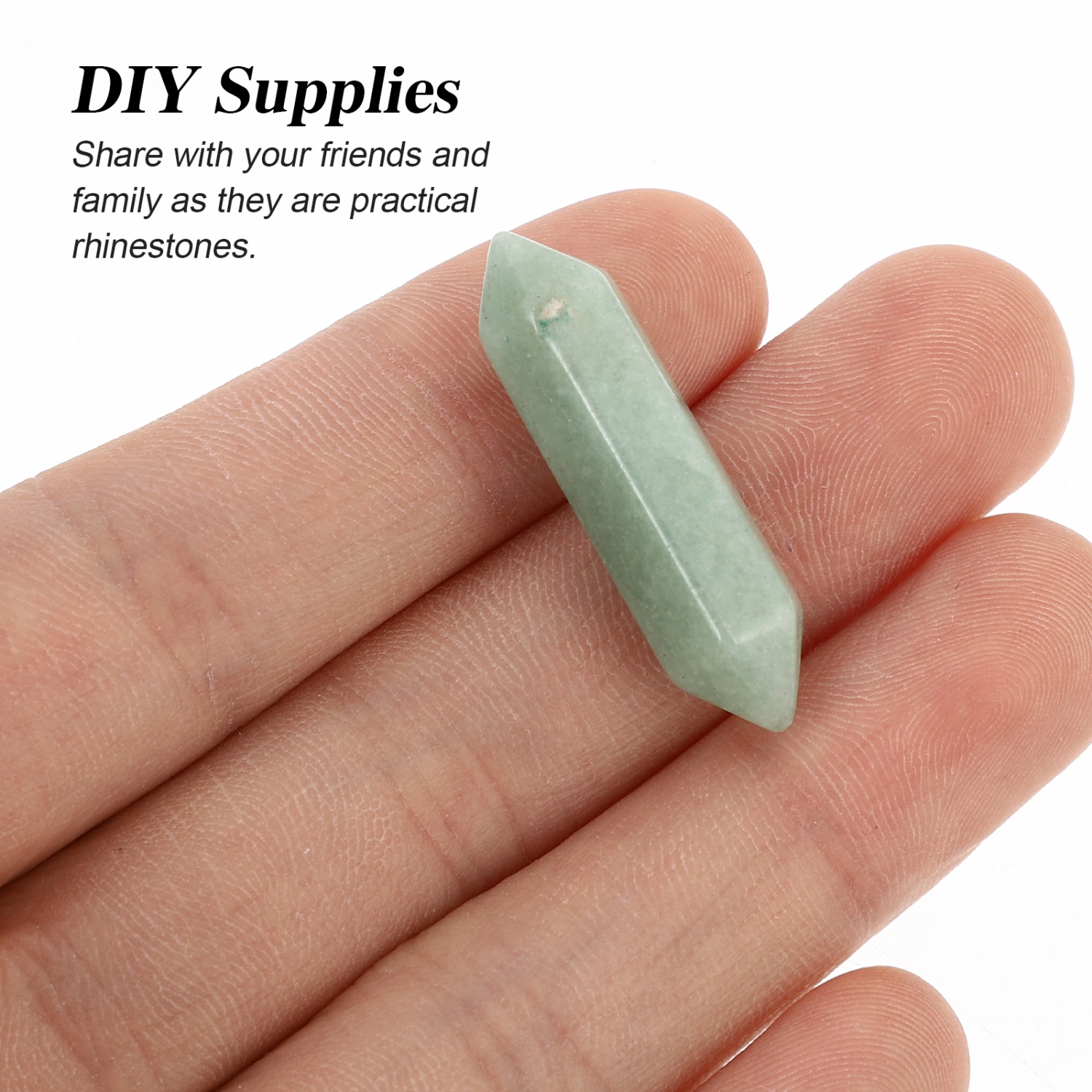 5Pcs Hexagonal Bullet Shape Crystals DIY Stone Beads Necklace Jewelry Making