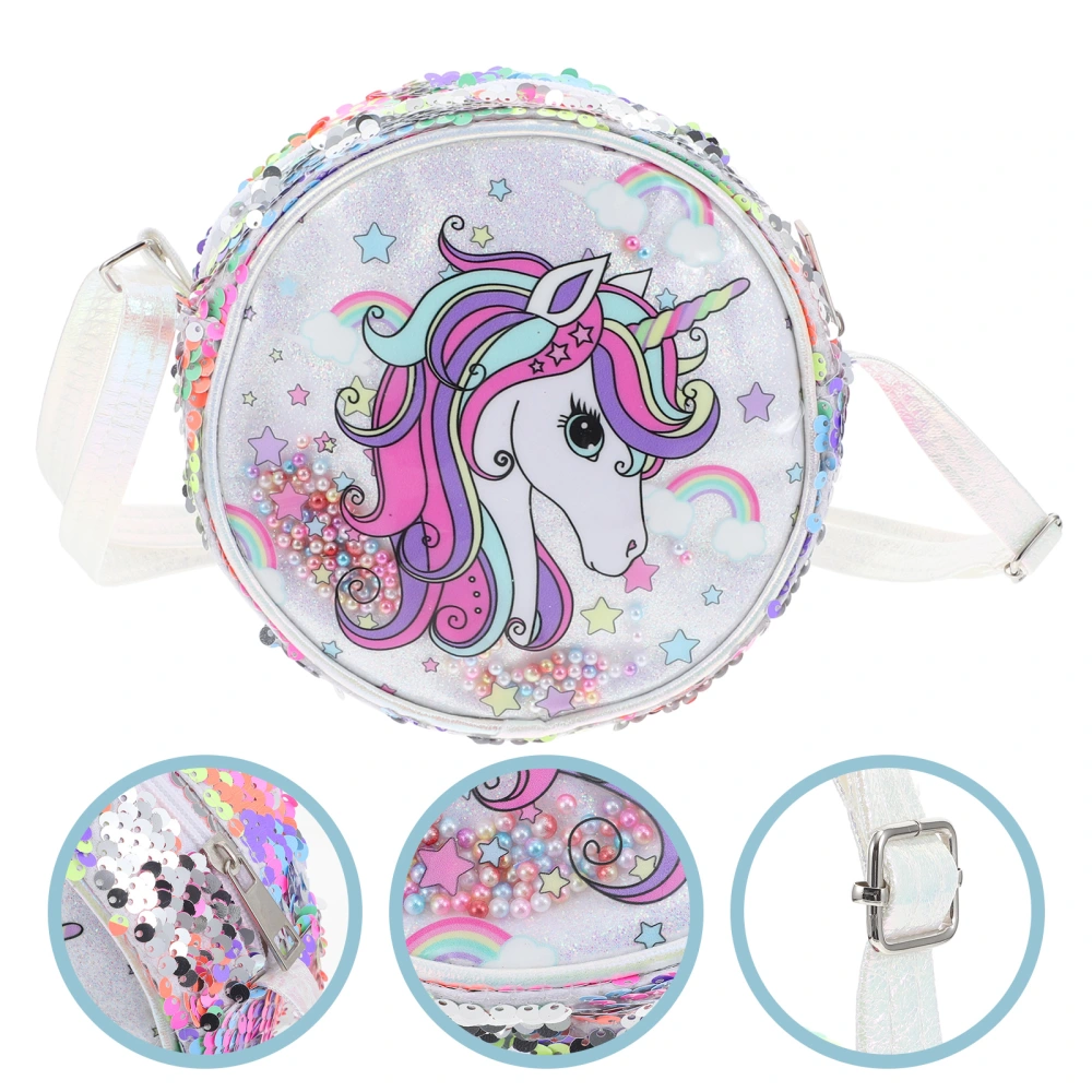 Lightweight Sequined Bag Colorful Unicorn Design Bag Kids Change Storage Pouch