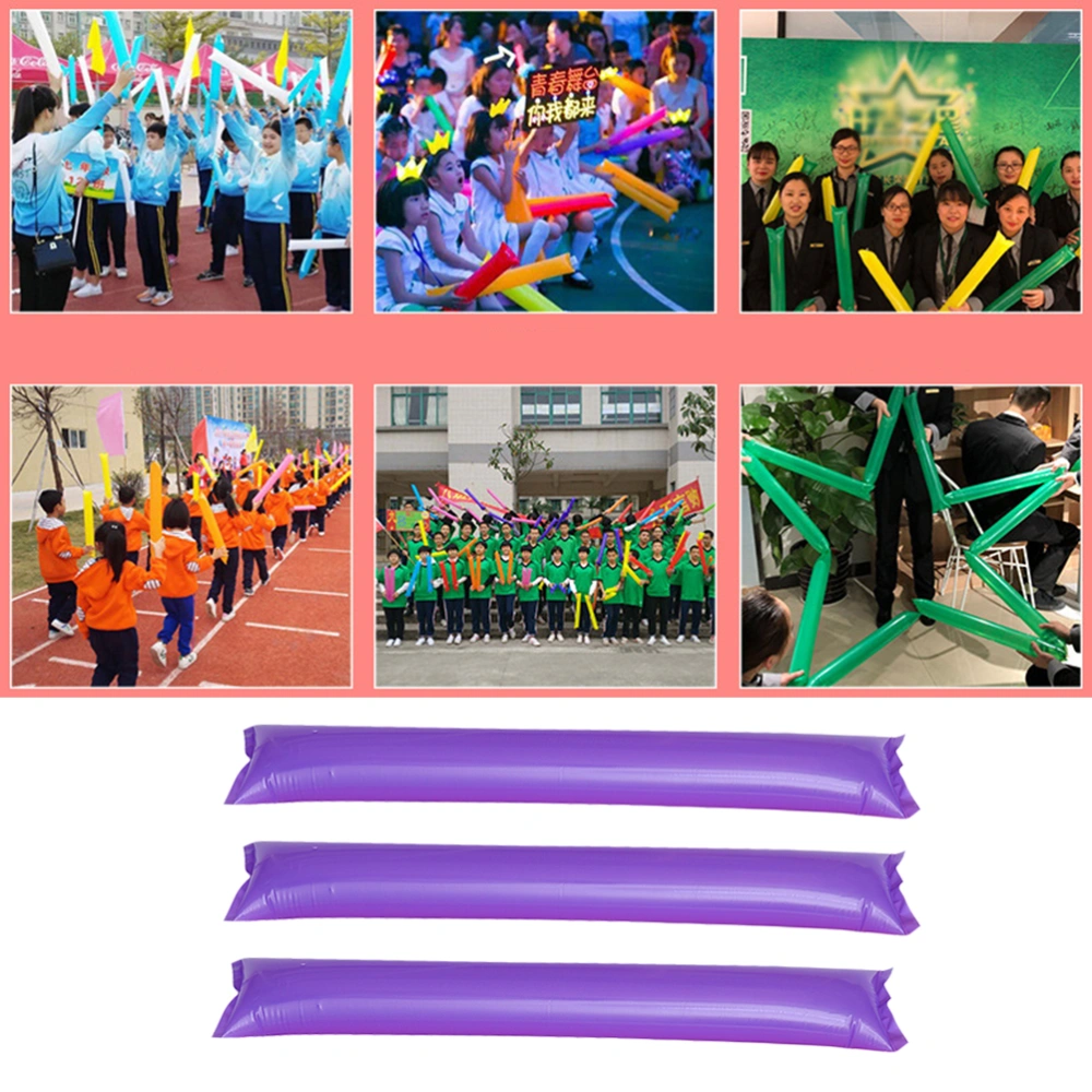 60pcs Thicken Inflatable Sticks Concert Noisemaker Cheering Sticks Birthday Wedding Party Boom Wand Sporting Events Bar Party Favors (Purple)